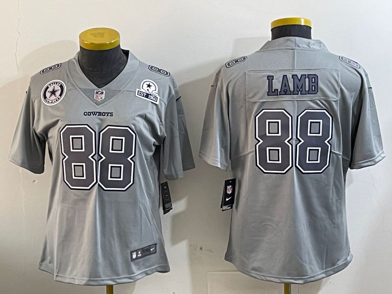 Youth Dallas Cowboys #88 Lamb Grey 2024 Nike Vapor Limited NFL Jersey style 4